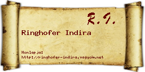 Ringhofer Indira névjegykártya